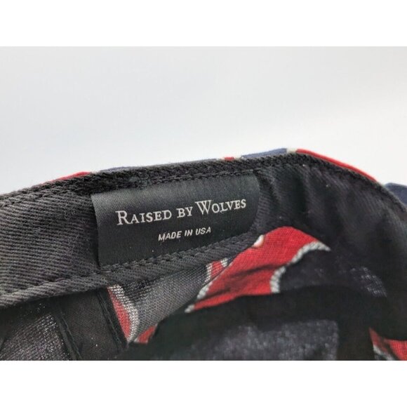 Raised By Wolves RBW 5 Panel Adjustable Size Hat Made USA  Red Navy Rope - Picture 6 of 6